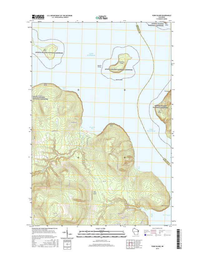 York Island Winconsin  - 24k Topo Map