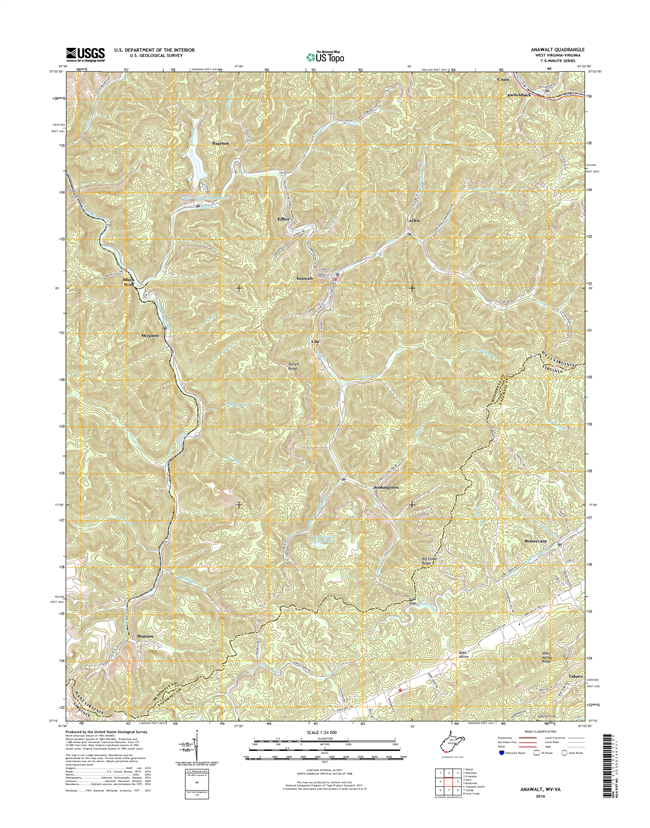 Anawalt West Virginia - Virginia - 24k Topo Map