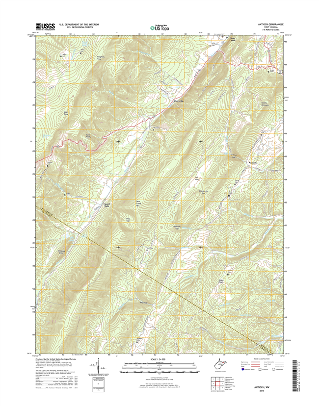 Antioch West Virginia  - 24k Topo Map