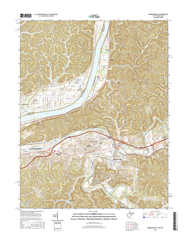 Barboursville West Virginia - Ohio - 24k Topo Map