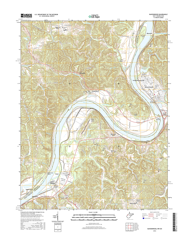 Ravenswood West Virginia - Ohio - 24k Topo Map