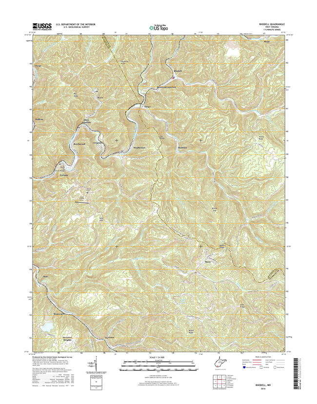 Rhodell West Virginia  - 24k Topo Map