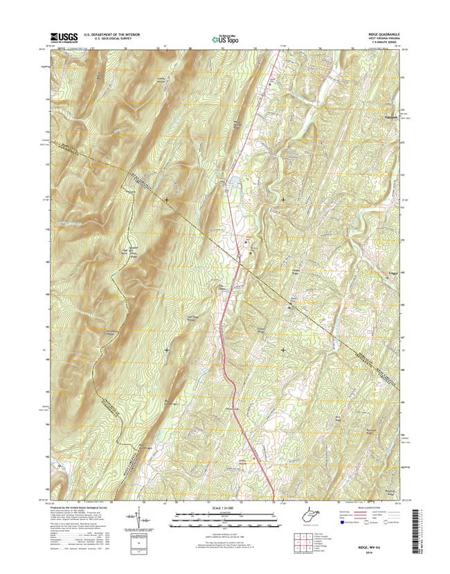 Ridge West Virginia - Virginia - 24k Topo Map