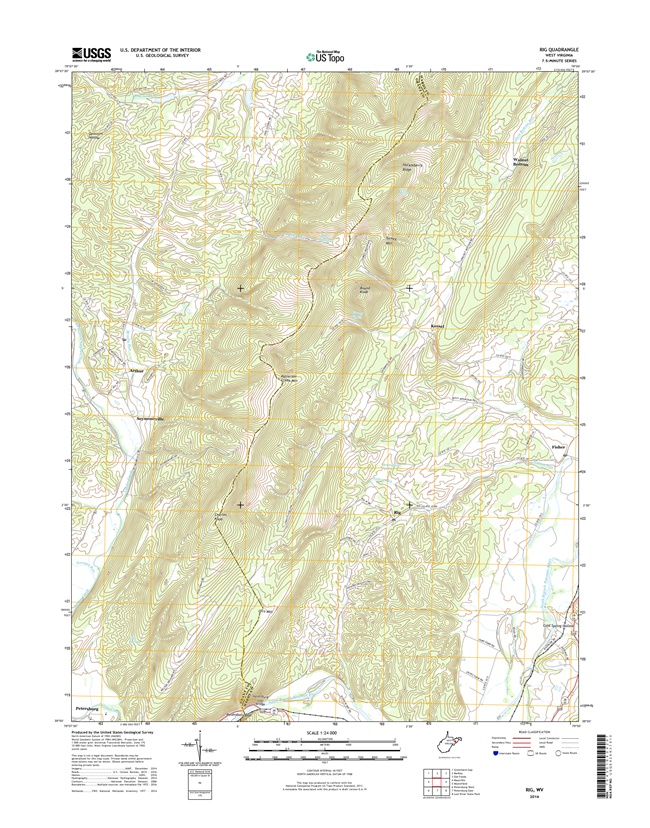 Rig West Virginia  - 24k Topo Map
