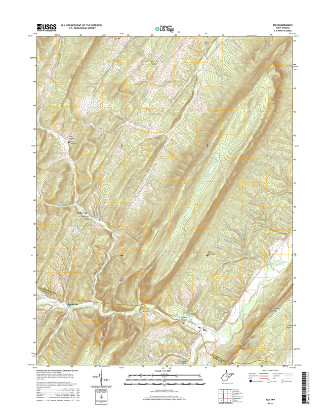 Rio West Virginia  - 24k Topo Map