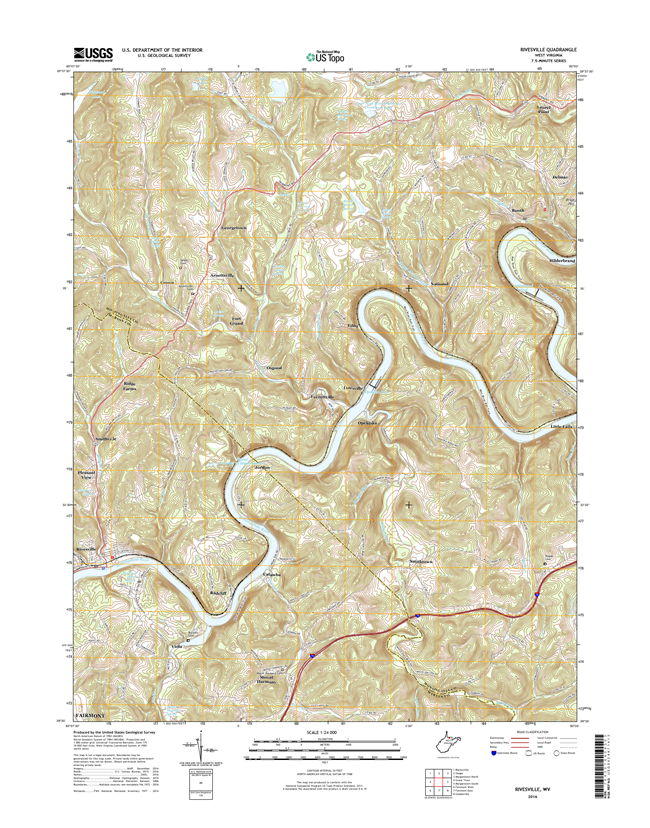 Rivesville West Virginia  - 24k Topo Map