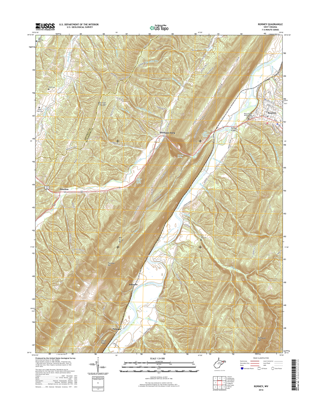 Romney West Virginia  - 24k Topo Map