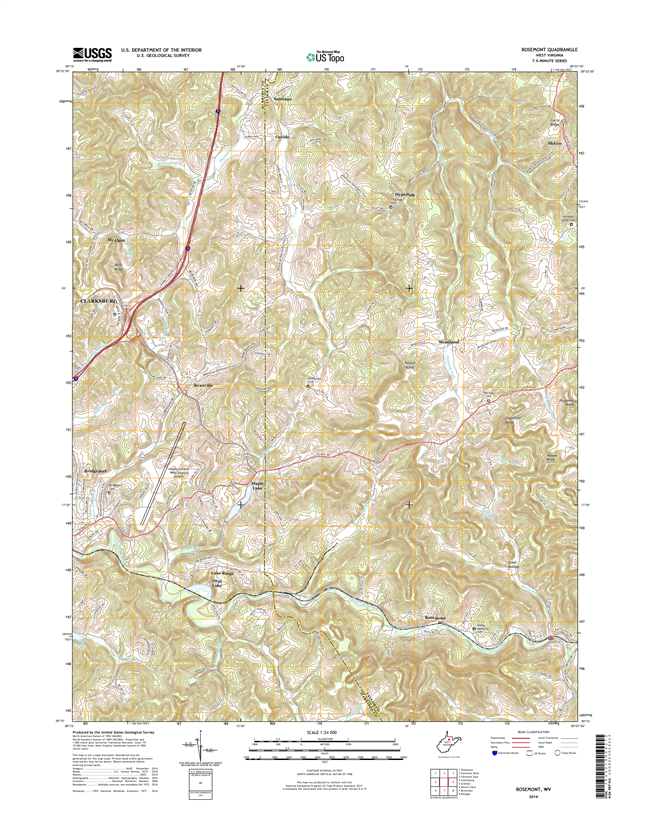 Rosemont West Virginia  - 24k Topo Map