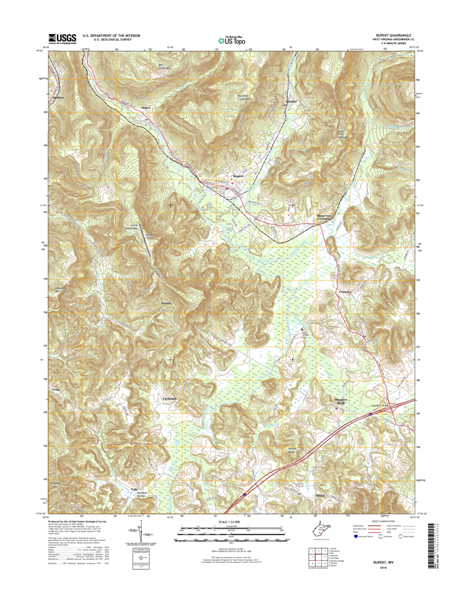 Rupert West Virginia  - 24k Topo Map