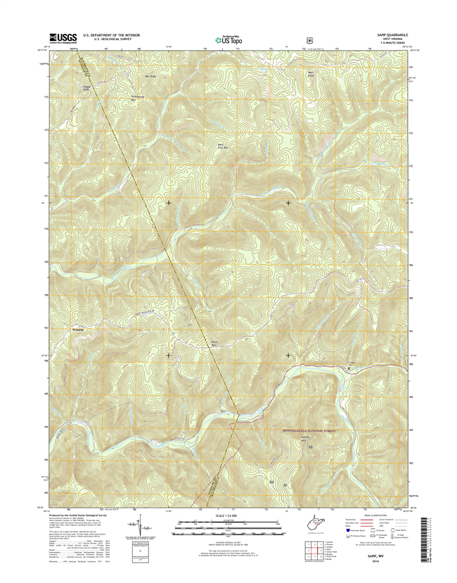 Samp West Virginia  - 24k Topo Map
