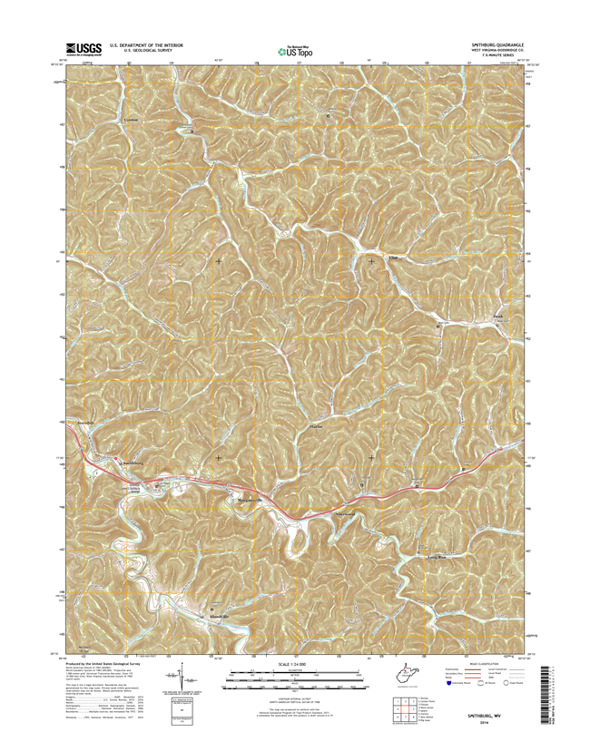 Smithburg West Virginia  - 24k Topo Map