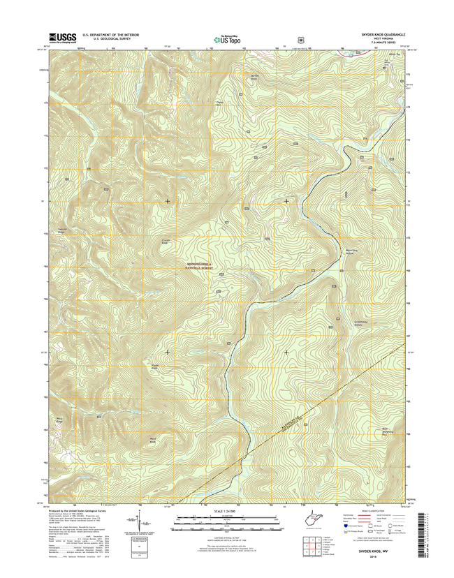 Snyder Knob West Virginia  - 24k Topo Map