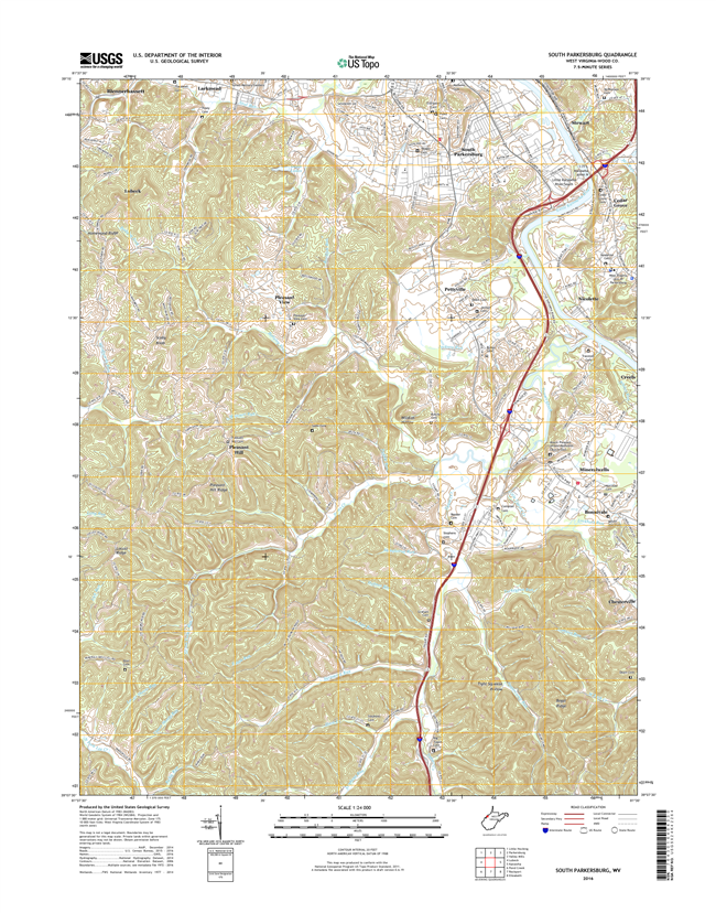 South Parkersburg West Virginia  - 24k Topo Map