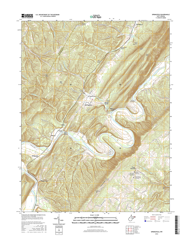 Springfield West Virginia  - 24k Topo Map