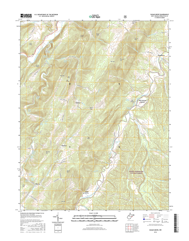 Sugar Grove West Virginia  - 24k Topo Map