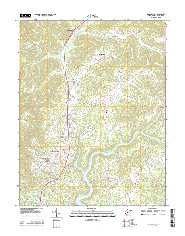 Summersville West Virginia  - 24k Topo Map