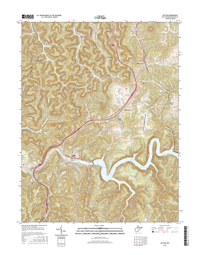 Sutton West Virginia  - 24k Topo Map