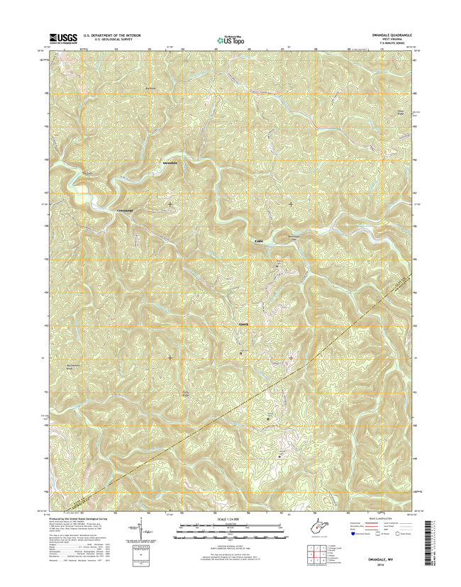 Swandale West Virginia  - 24k Topo Map