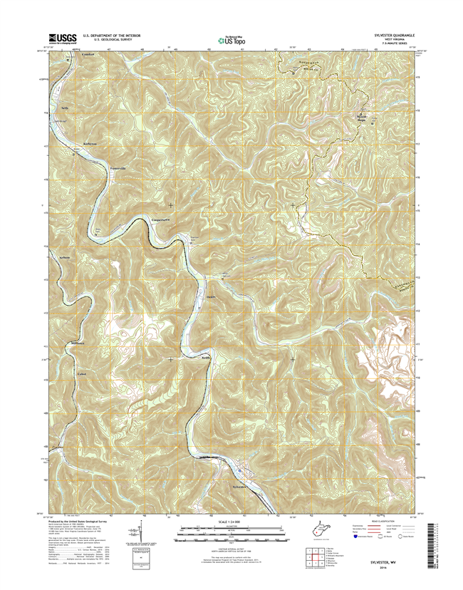 Sylvester West Virginia  - 24k Topo Map