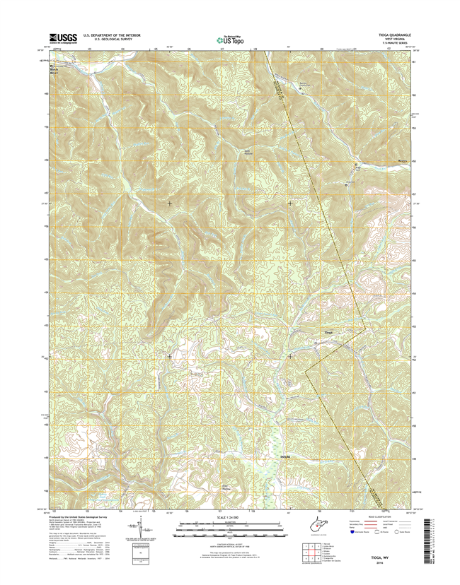 Tioga West Virginia  - 24k Topo Map