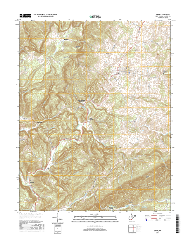 Union West Virginia  - 24k Topo Map