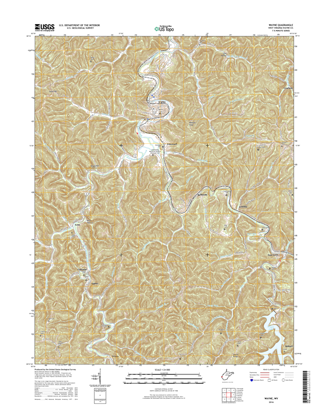 Wayne West Virginia  - 24k Topo Map