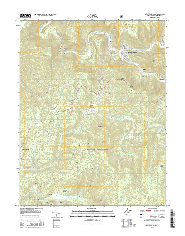 Webster Springs West Virginia  - 24k Topo Map