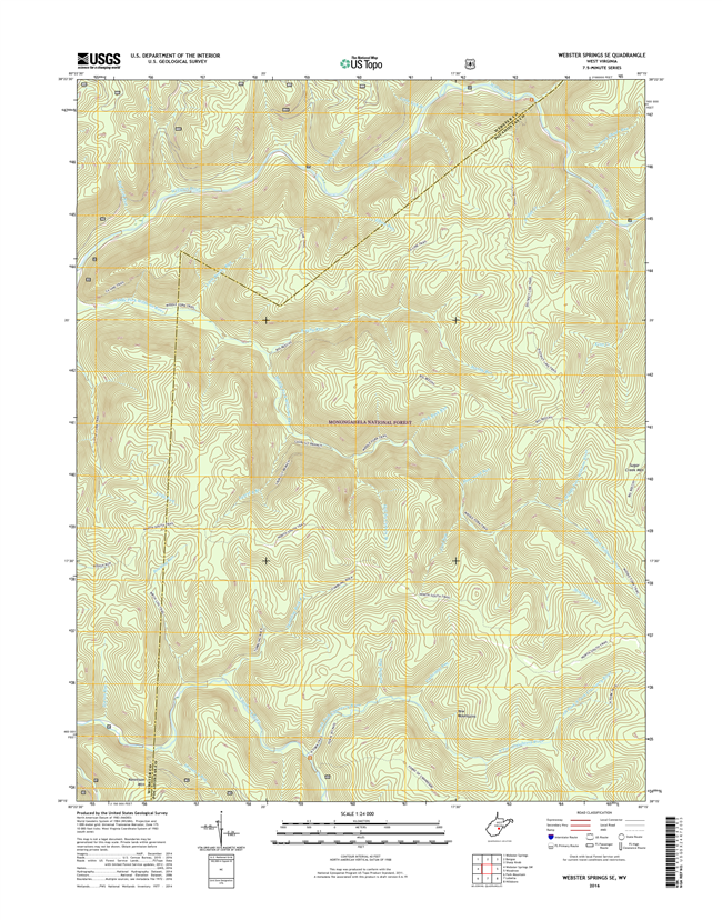 Webster Springs SE West Virginia  - 24k Topo Map