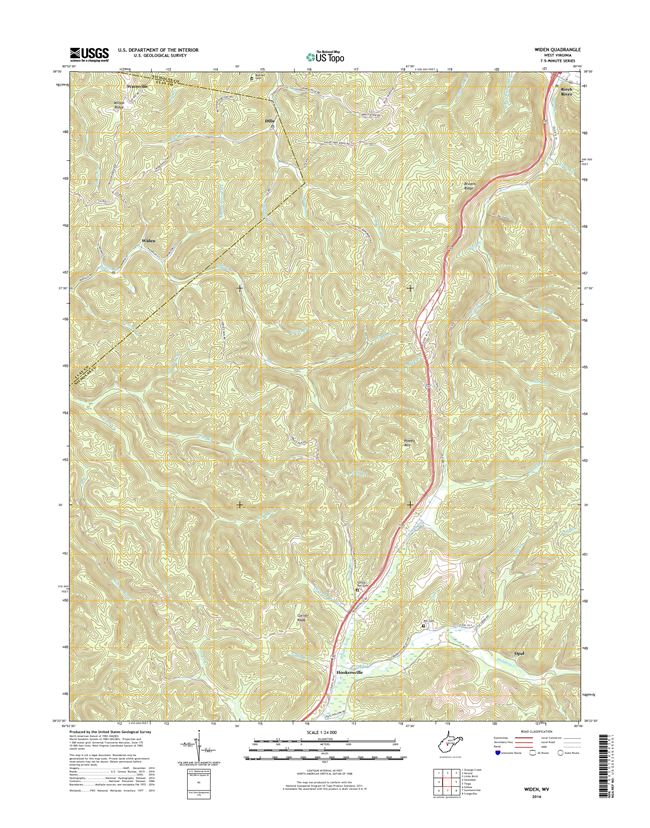 Widen West Virginia  - 24k Topo Map