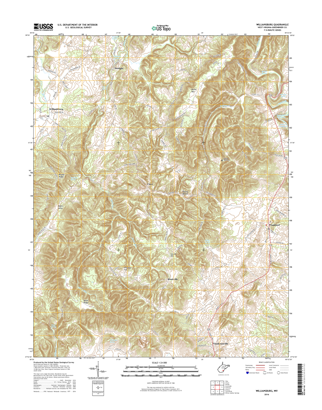 Williamsburg West Virginia  - 24k Topo Map