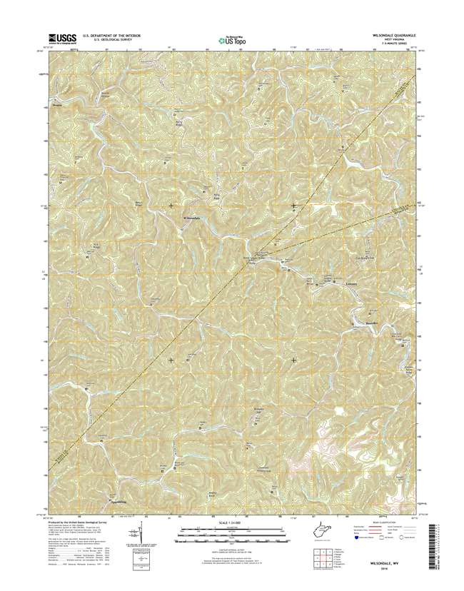 Wilsondale West Virginia  - 24k Topo Map