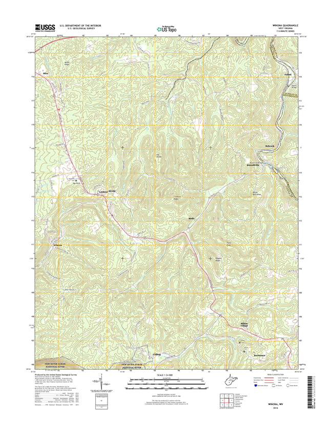 Winona West Virginia  - 24k Topo Map