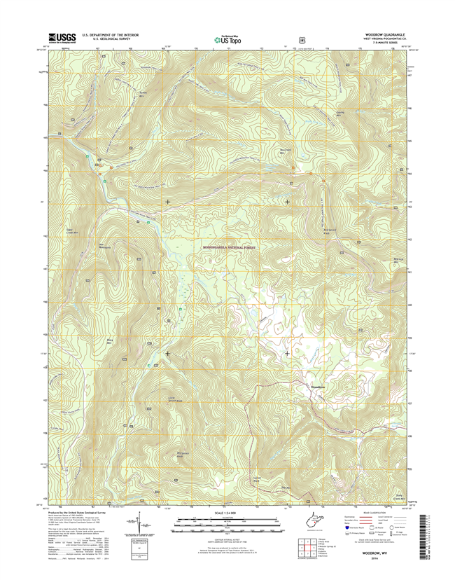 Woodrow West Virginia  - 24k Topo Map