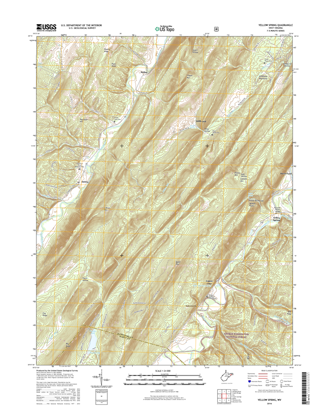 Yellow Spring West Virginia  - 24k Topo Map