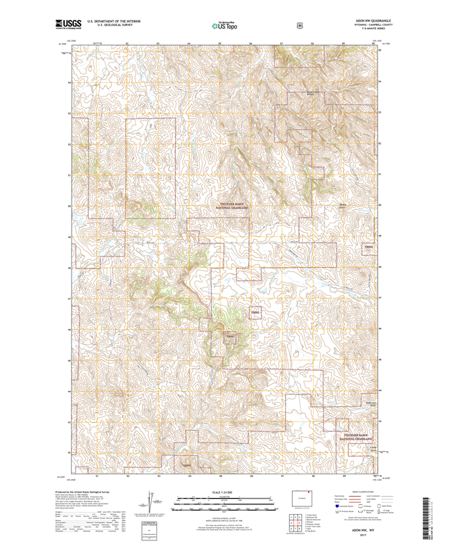 Adon NW Wyoming - 24k Topo Map