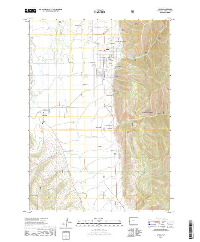 Afton Wyoming - 24k Topo Map