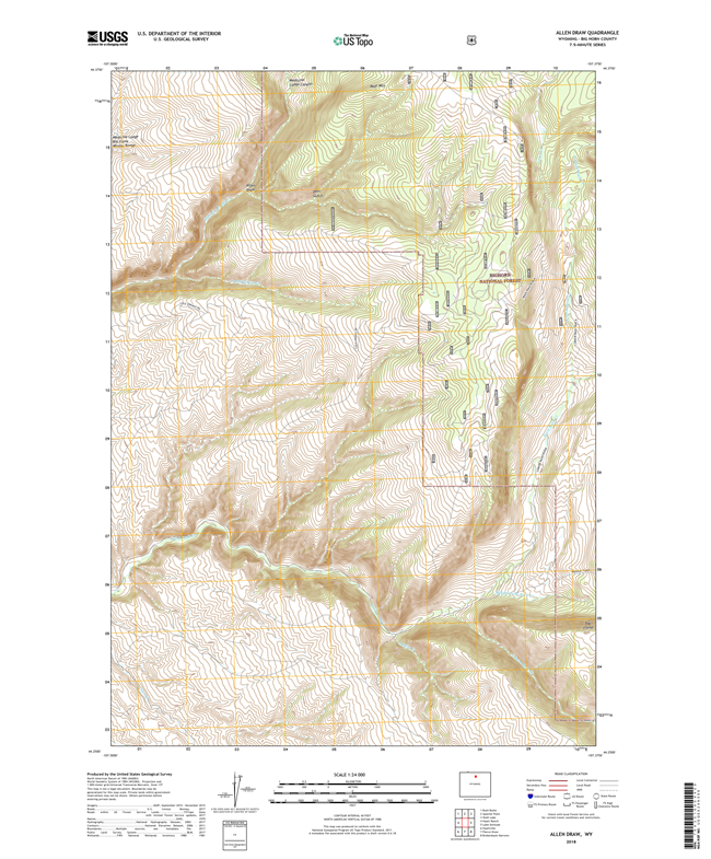 Allen Draw Wyoming - 24k Topo Map