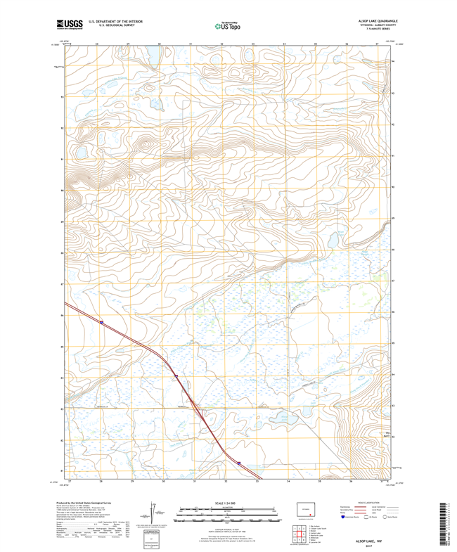 Alsop Lake Wyoming - 24k Topo Map