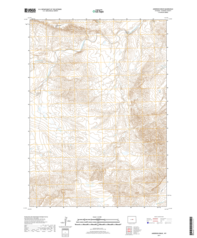 Anderson Draw Wyoming - 24k Topo Map