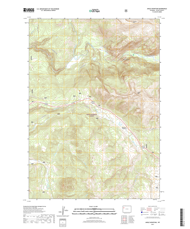 Angle Mountain Wyoming - 24k Topo Map