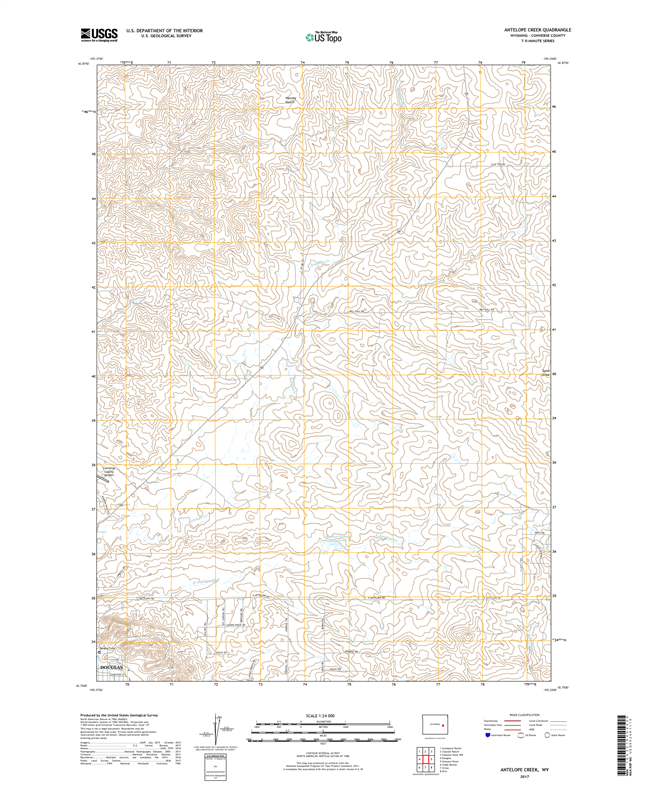 Antelope Creek Wyoming - 24k Topo Map