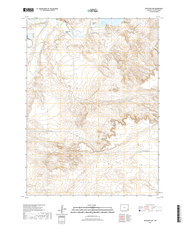 Antelope Gap Wyoming - 24k Topo Map