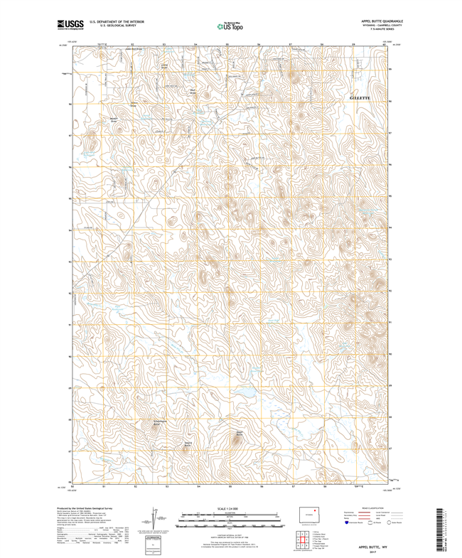 Appel Butte Wyoming - 24k Topo Map