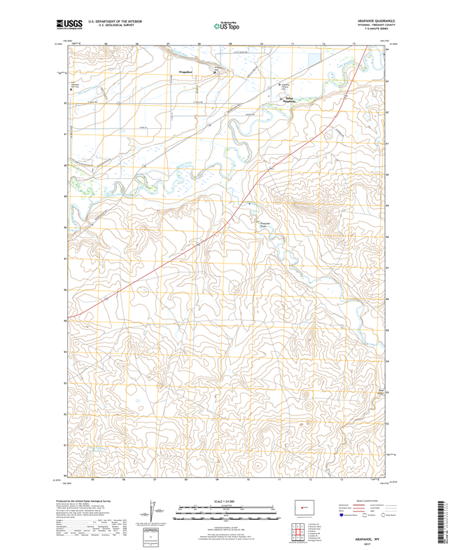 Arapahoe Wyoming - 24k Topo Map