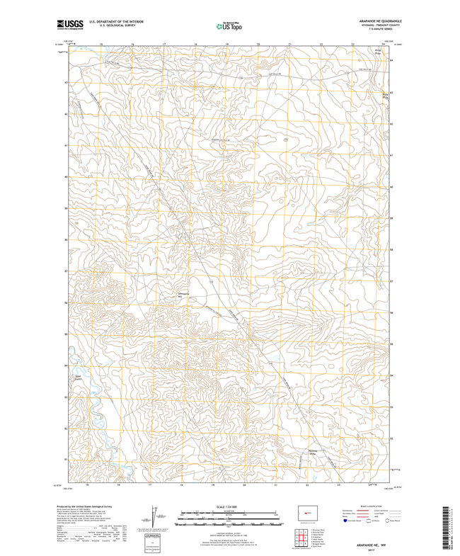 Arapahoe NE Wyoming - 24k Topo Map