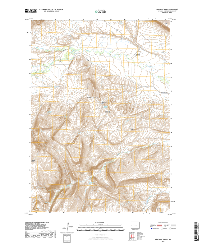 Arapahoe Ranch Wyoming - 24k Topo Map