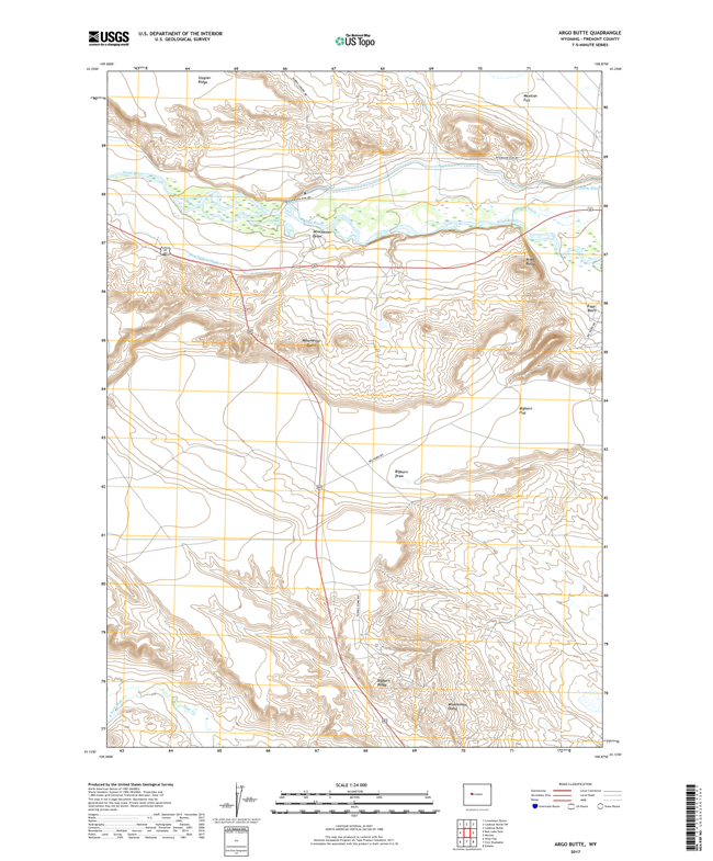 Argo Butte Wyoming - 24k Topo Map