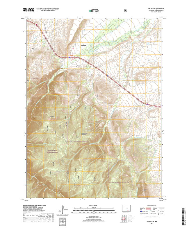 Arlington Wyoming - 24k Topo Map