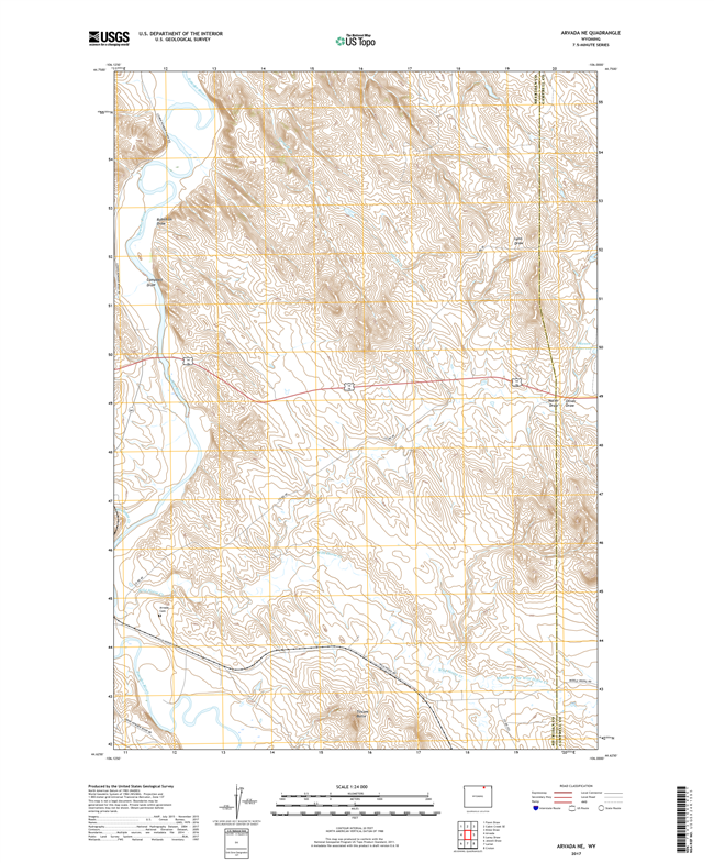 Arvada NE Wyoming - 24k Topo Map