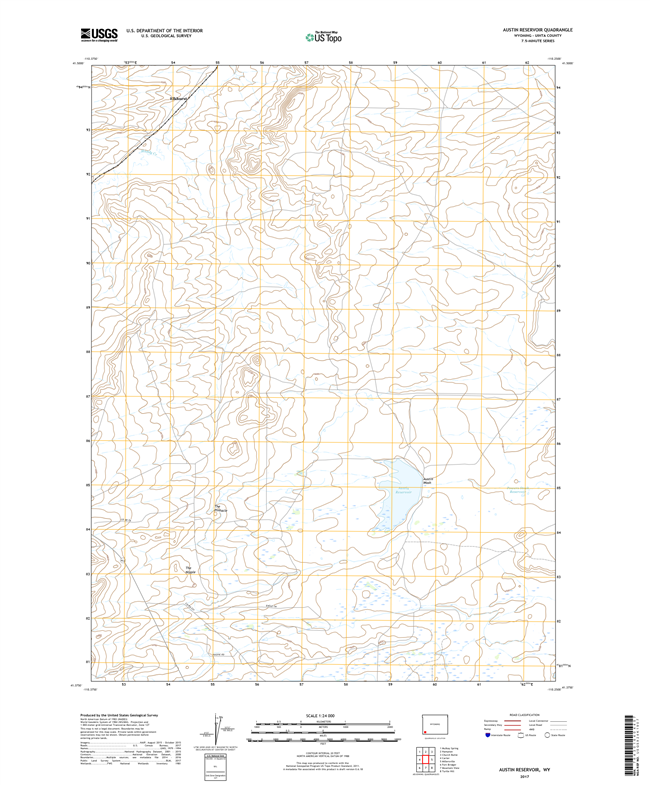 Austin Reservoir Wyoming - 24k Topo Map